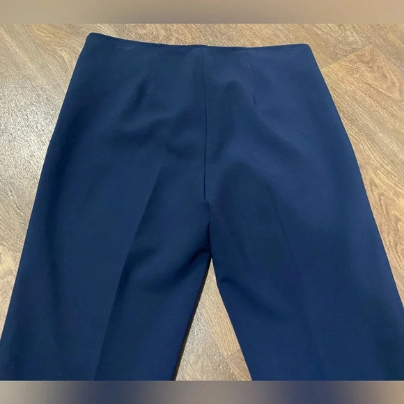Trina Turk CHIMAYO PANT High Waist Flare Leg Trousers Navy Blue Size 4 - Picture 5 of 12